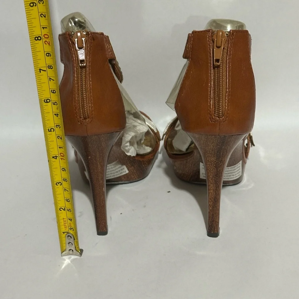 Anne Michelle Brown Embellished Women's Sandals - Picture 12 of 13